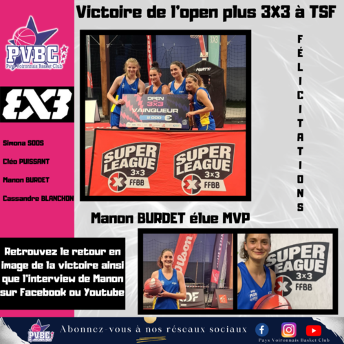 Tournoi Open Plus 3X3 Super League 27/06