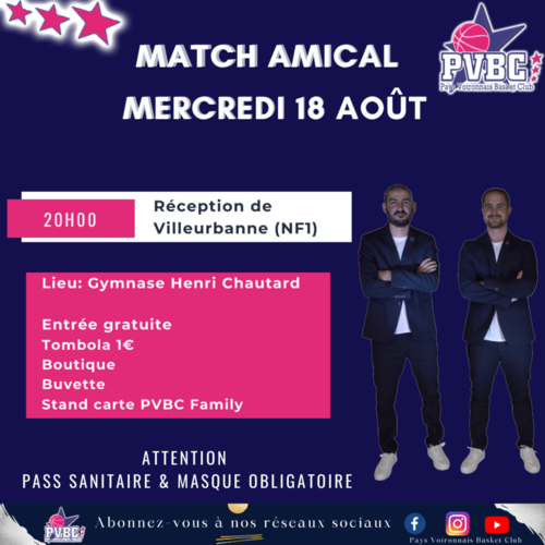 Match amical PVBC-Villeurbanne - 18/08