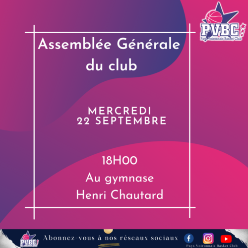 Assemblée Générale du club Assemblée Générale du club