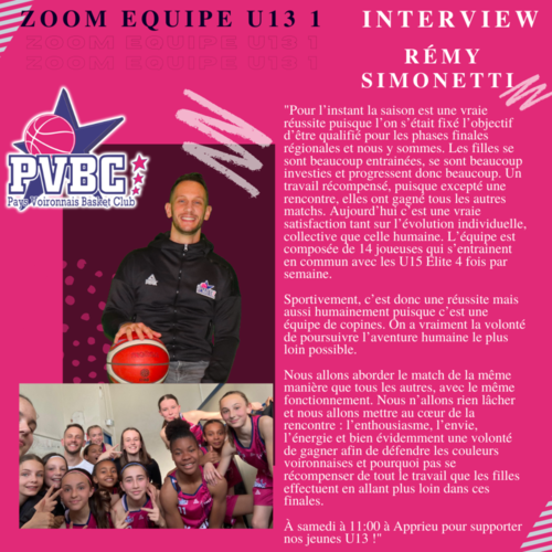 Zoom &eacute;quipe U13 1 en phase finale