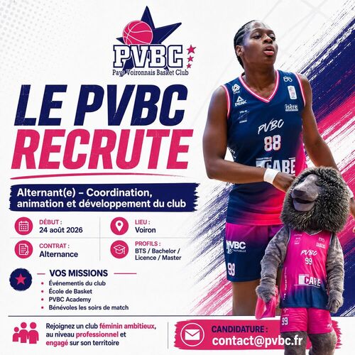 🏀 LE PAYS VOIRONNAIS BASKET CLUB RECRUTE ! 🏀 LE PAYS VOIRONNAIS BASKET CLUB RECRUTE !
