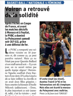 Article : "Voiron a retrouv&eacute; de la solidit&eacute;"