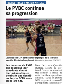 Article : "Le PVBC continue sa progression"