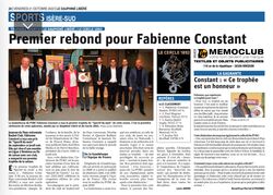 Article : "Premier rebond pour Fabienne Constant"