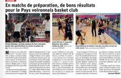 Article : "En match de pr&eacute;paration, de bons r&eacute;sultats pour le PVBC"