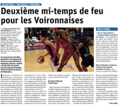Article : "Deuxi&egrave;me mi-temps de feu pour les Voironnaises"