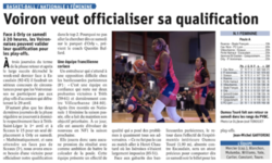 Voiron veut officialiser sa qualification