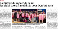 Les clubs sportifs mobilis&eacute;s pour Octobre Rose