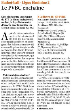 Le PVBC encha&icirc;ne au Havre &agrave; l'issue d'une grosse prestation