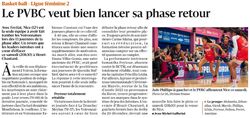 Le PVBC veut bien lancer sa phase retour