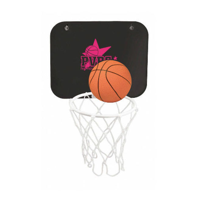 Mini panier de basket noir et rose