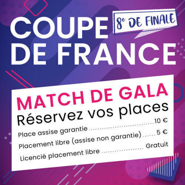 Place match Gala PVBC - Roanne